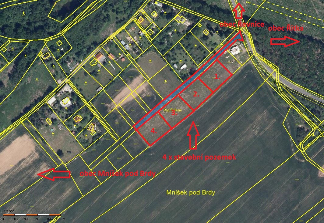 Katastrální mapa pozemků v Mníšku pod Brdy (1)